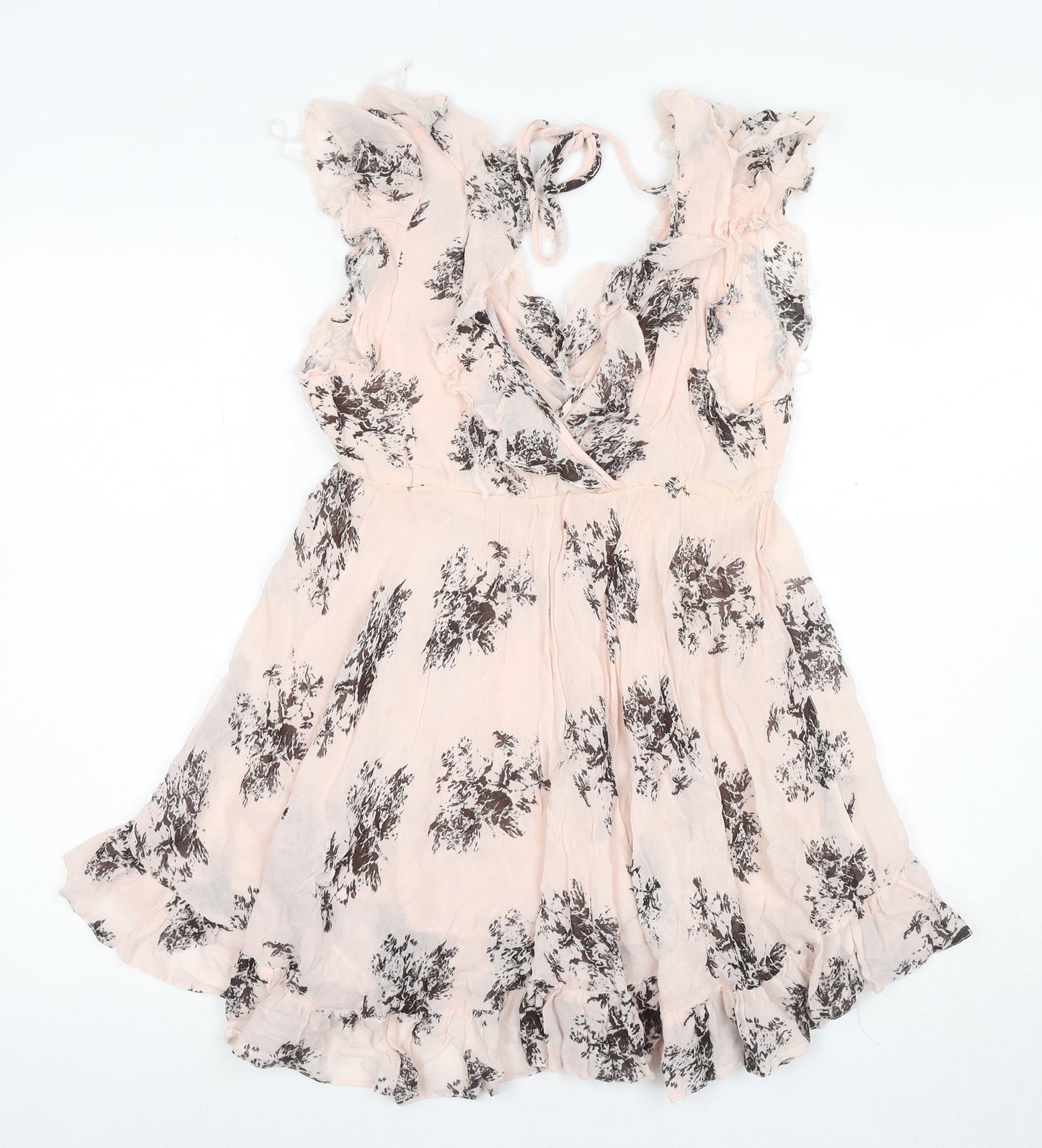 Topshop Women's Pink Wrap Dress Size 6 Floral