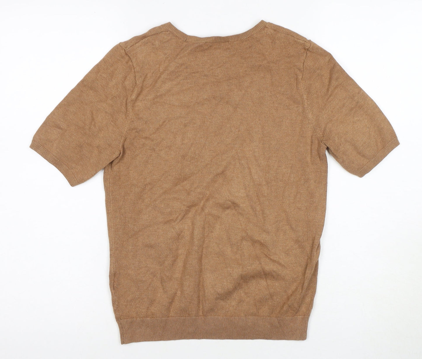 H&M Women's Brown Basic Short Sleeve T-Shirt, Size S