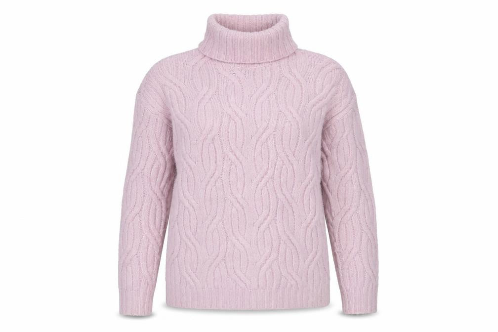 Marks and Spencer Women's Pink Roll Neck Jumper XS