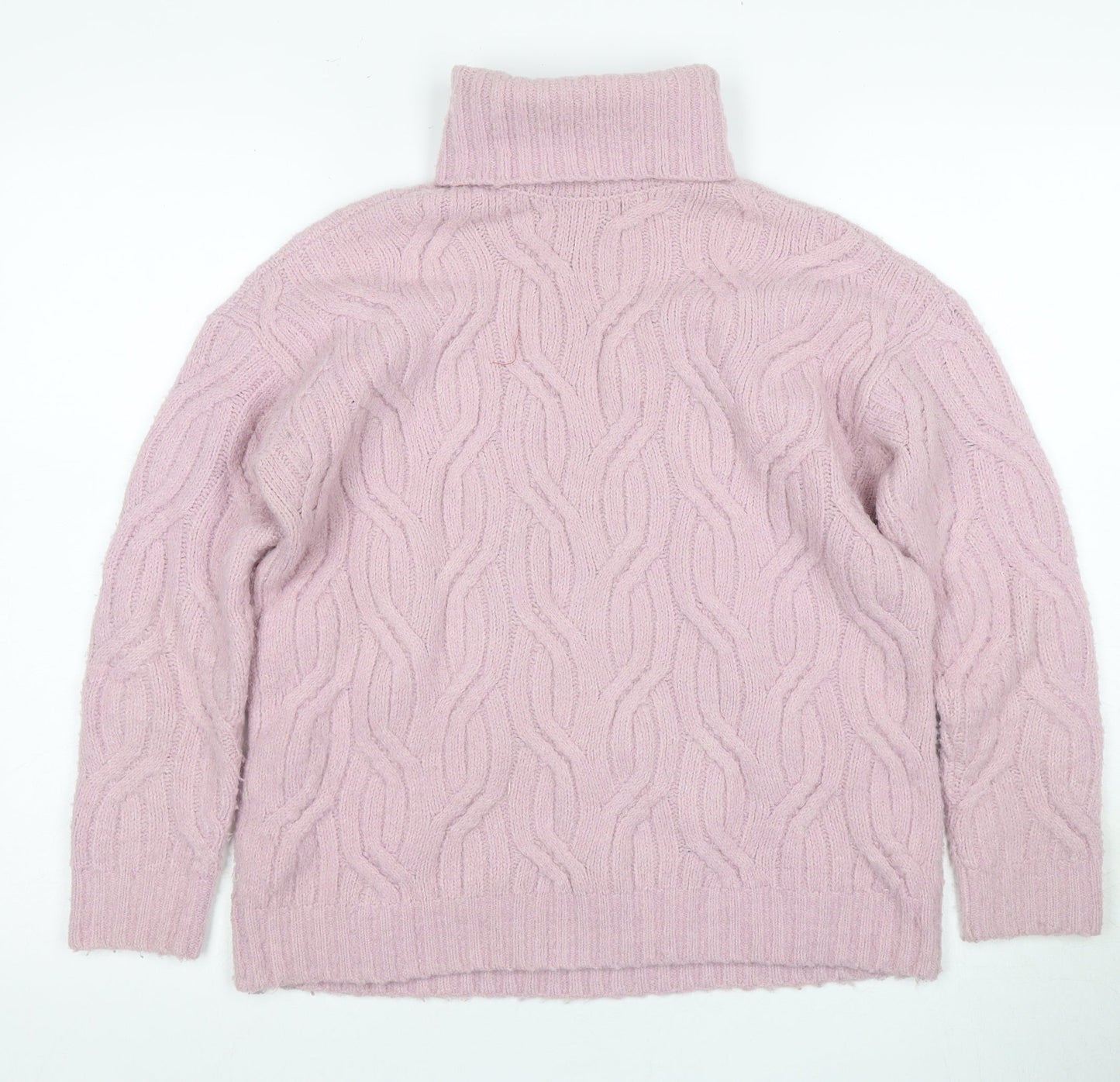 Marks and Spencer Women's Pink Roll Neck Jumper XS