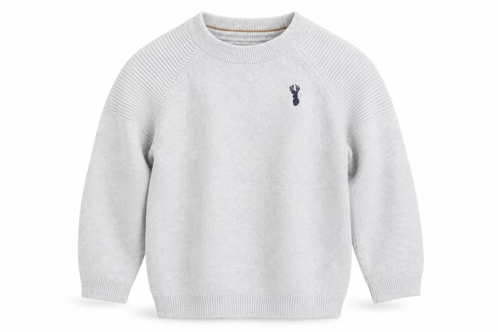 Next Boys Grey Cotton Pullover Jumper, Age 3 Years