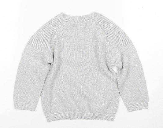 Next Boys Grey Cotton Pullover Jumper, Age 3 Years