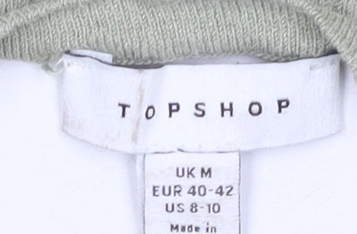 Topshop Women's Green Camisole Medium Knit Tank