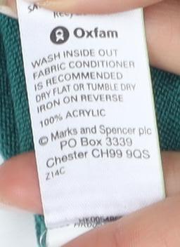 Marks and Spencer Women's Green V-Neck Sweater Size 10