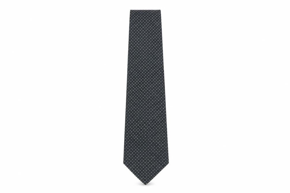 Harrods Men's Black Silk Polka Dot Tie