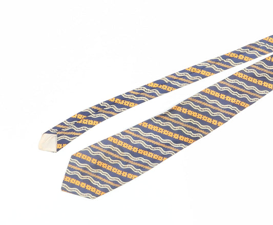 MAN's Geometric Blue Orange Silk Men's Tie
