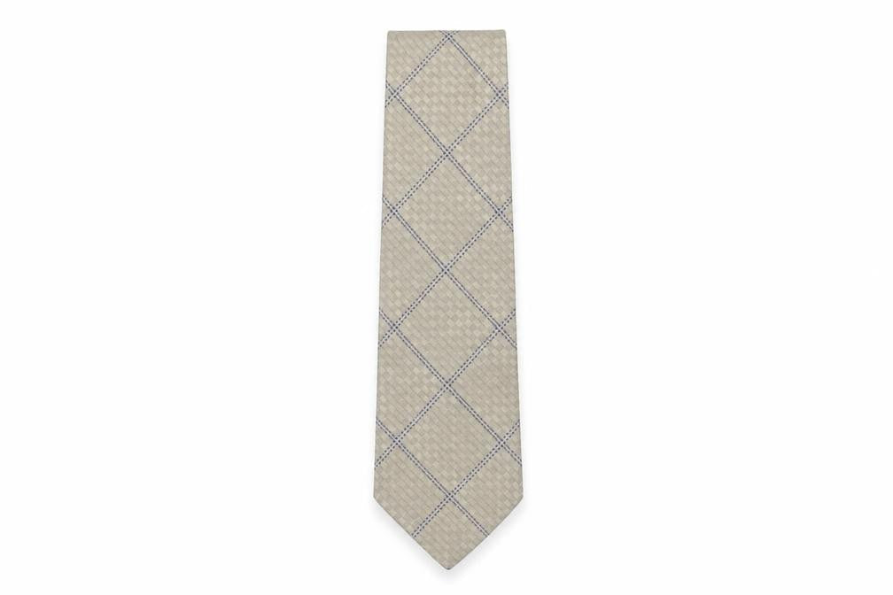 Ciro Citterio Beige Silk Men's Tie, Geometric Pattern