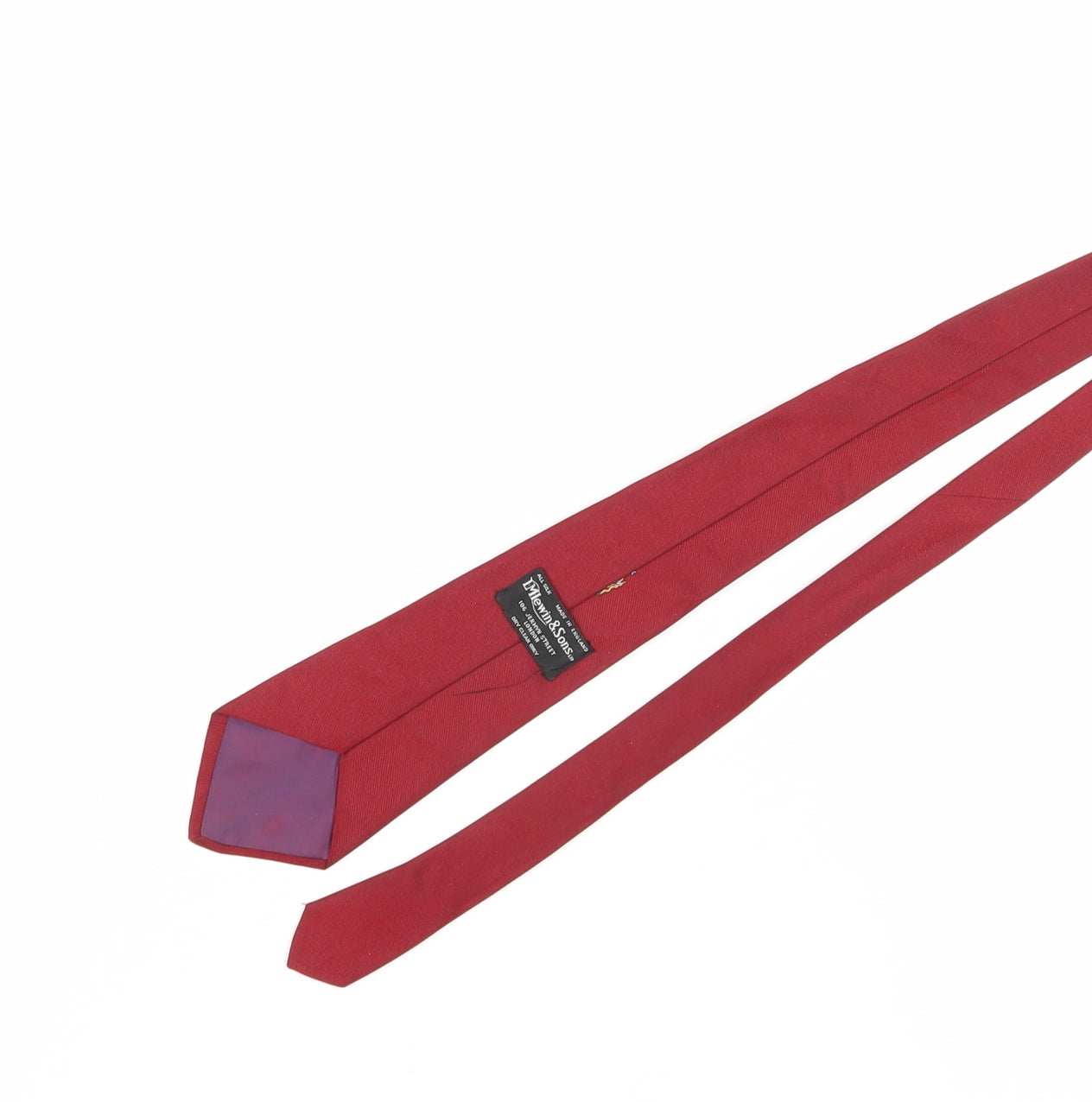 T M Lewin Men's Red Silk Tie with Logo Accent