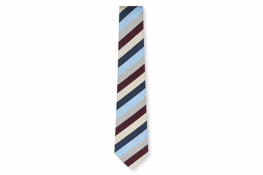 Marks & Spencer Men's Blue Striped Silk Tie