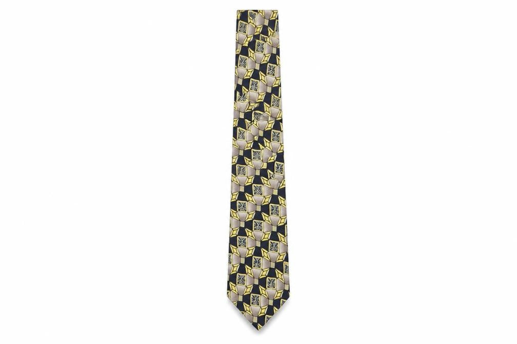 D'Alembic Men's Multicoloured Silk Geometric Tie