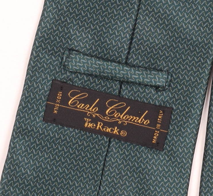 Carlo Colombo Green Silk Geometric Men's Tie