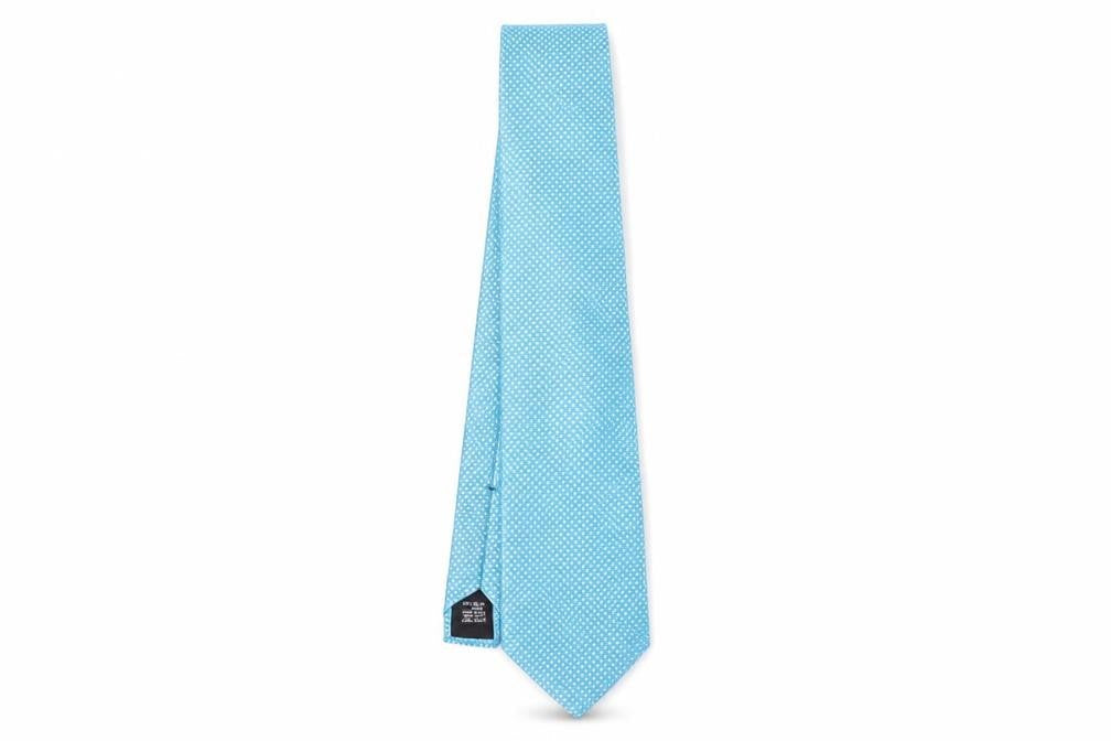 Perry Ellis Aqua Slim Silk Men's Tie Geometric Pattern
