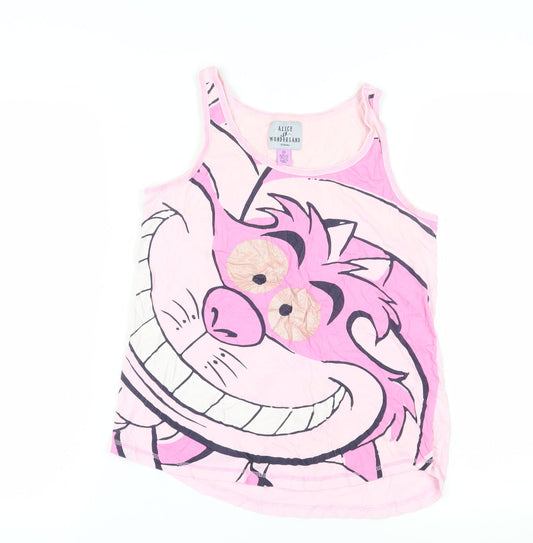 Disney Women's Pink Cheshire Cat Tank Top S