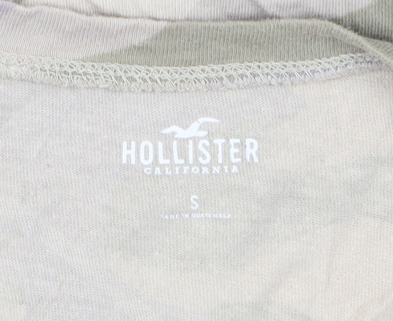 Hollister Women's Beige Camo T-Shirt, Size S, Long Sleeve