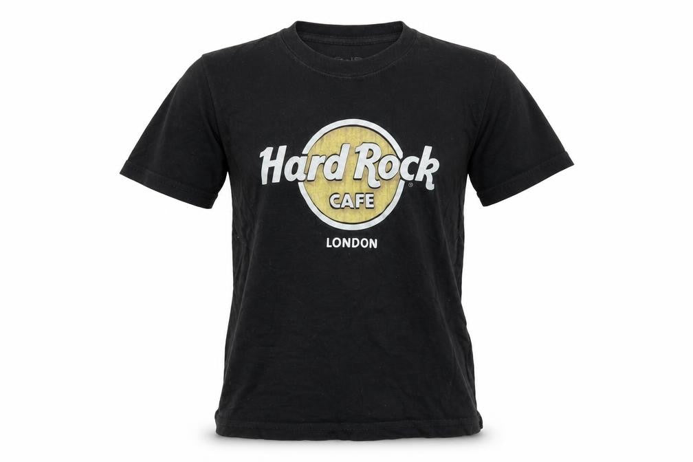 Hard Rock Cafe Boys Black T-Shirt Size S with Logo Accents