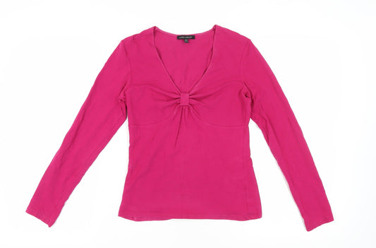 Laura Ashley Pink Women's Blouse, Size 10, V-Neck Long Sleeve