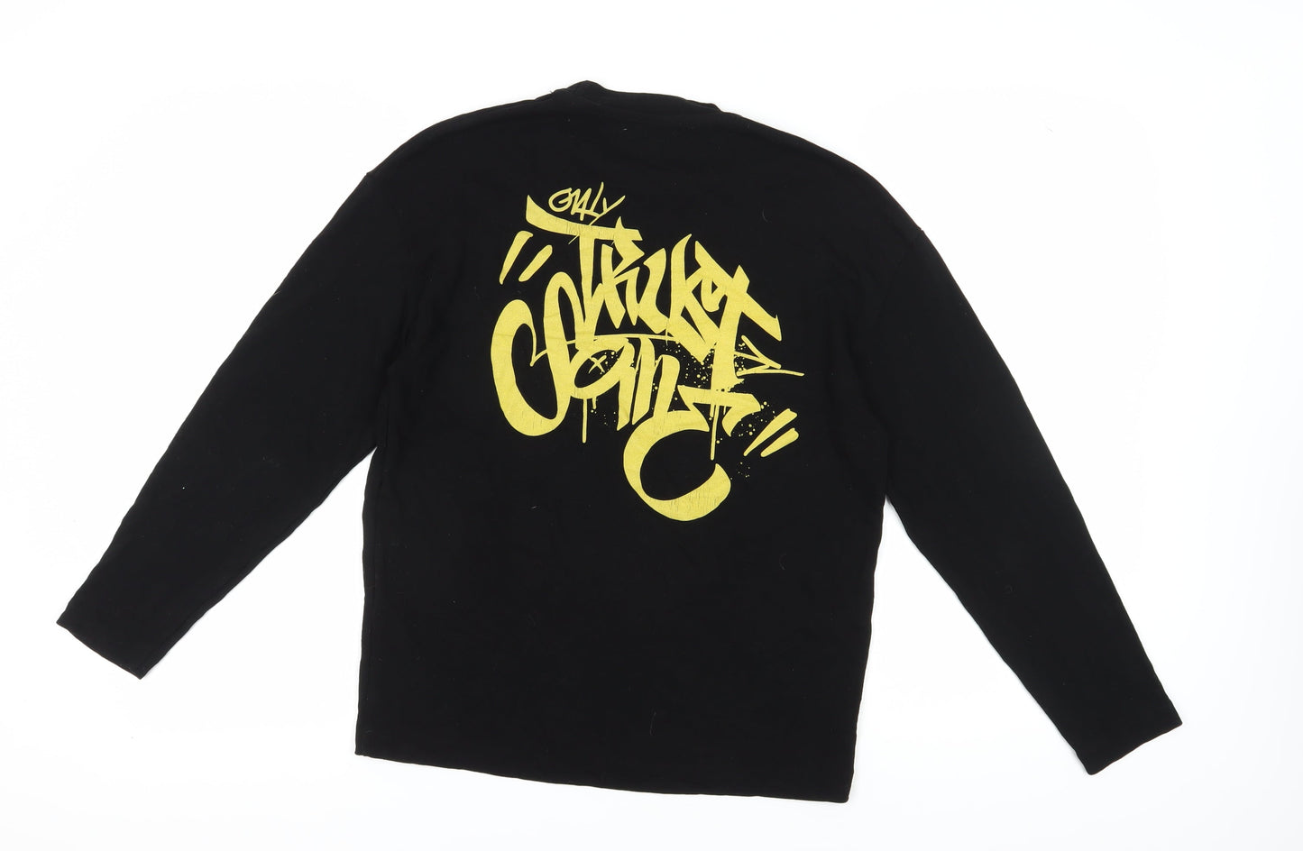 Zara Women's Black S Pullover Jumper, Logo, Graphic Print