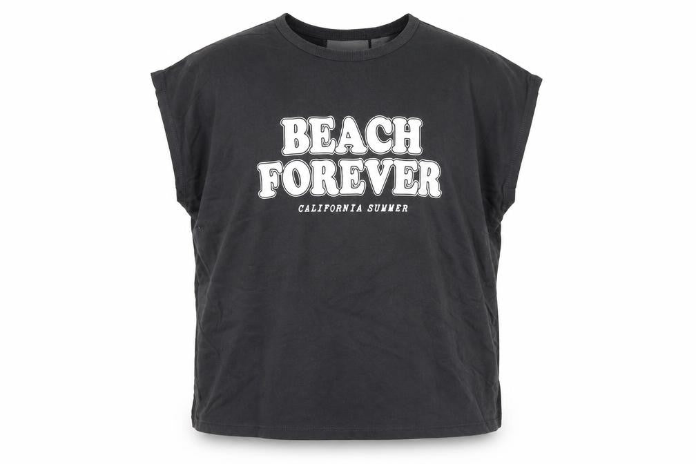 Front view of Zara Black girls’ beach graphic t-shirt 13-14 years
