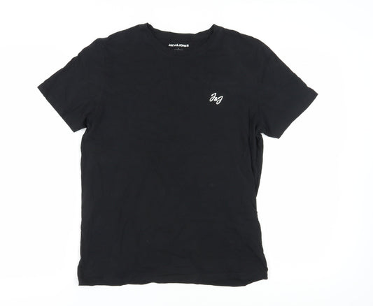 Jack & Jones Men's Black L Cotton T-Shirt