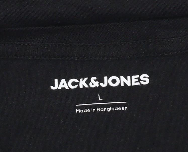 Jack & Jones Men's Black L Cotton T-Shirt