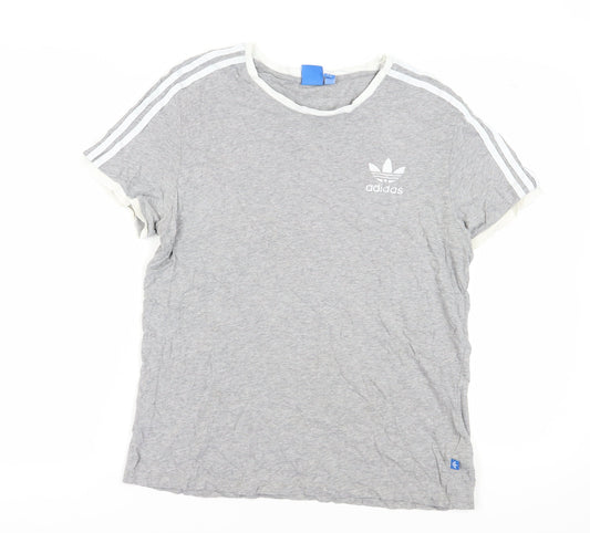 Adidas Women's Grey Cotton Basic T-Shirt Size 16