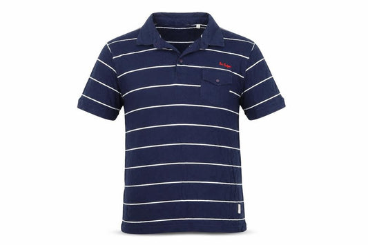 Lee Cooper Men's Blue Striped Polo Shirt L