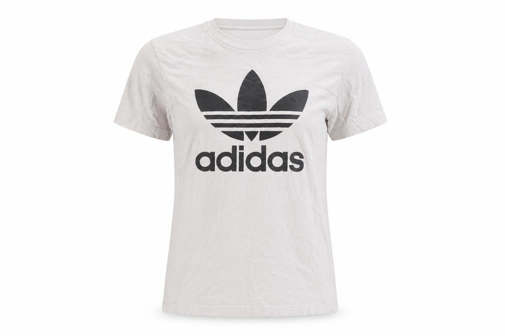 Unisex Adultss UK Size S adidas White Cotton T-Shirt