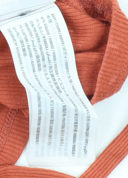 Hollister Women's Orange Tank Top S Slim Camisole
