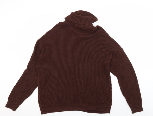Hollister Men's Brown Roll Neck Pullover Jumper L