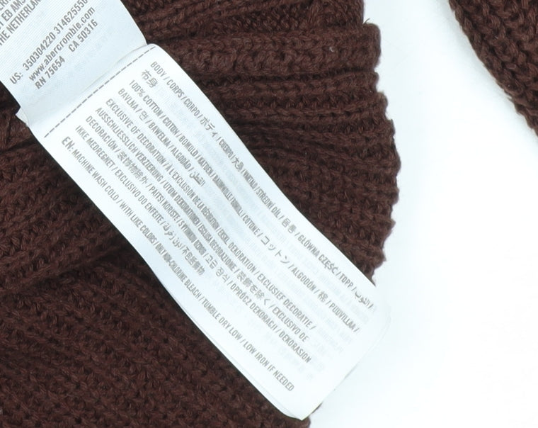 Hollister Men's Brown Roll Neck Pullover Jumper L