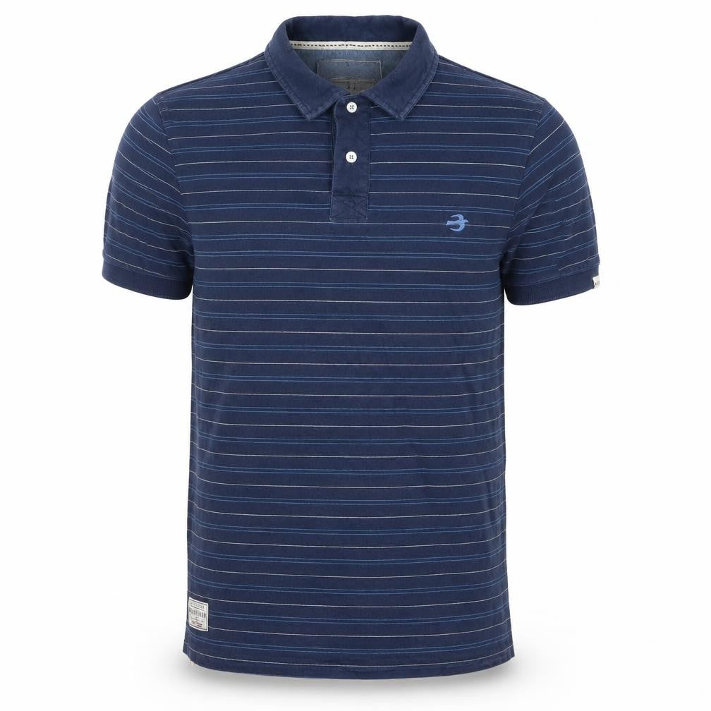 Brakeburn Men's Blue Striped Polo Shirt M