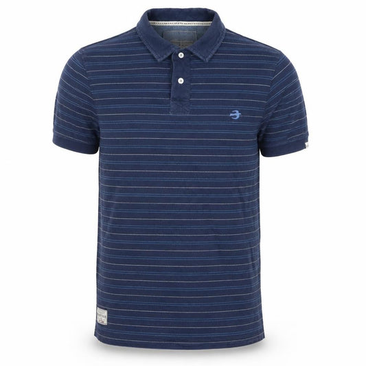 Brakeburn Men's Blue Striped Polo Shirt M