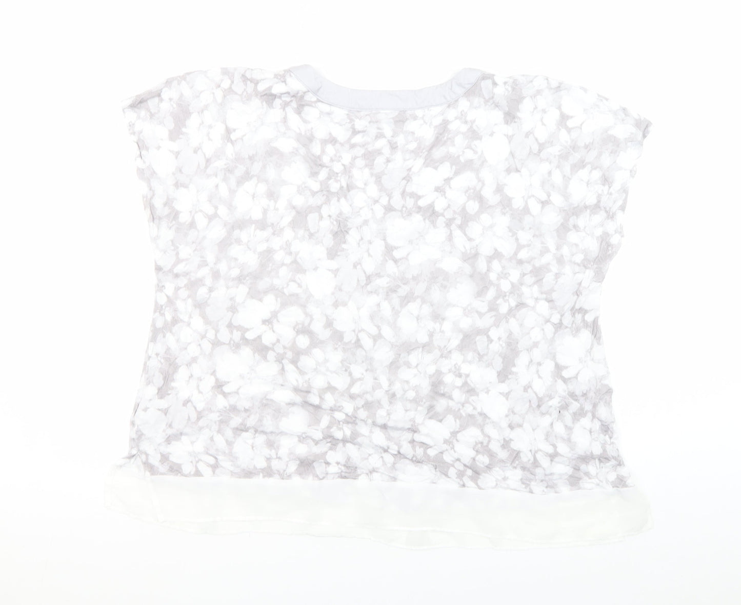 Simply Vera Vera Wang Women's Grey Floral Blouse XL