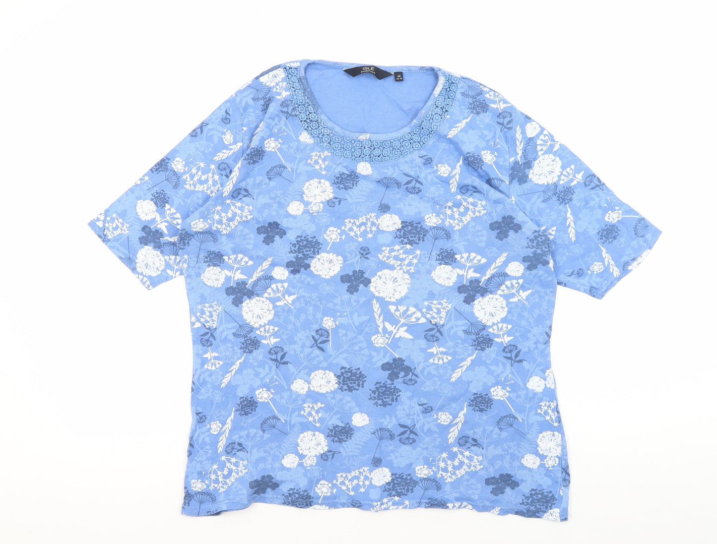 Isle Essentials Women's Blue Floral T-Shirt Size 14