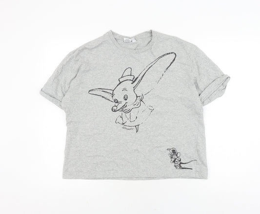 Disney Women's Grey Dumbo T-Shirt Small