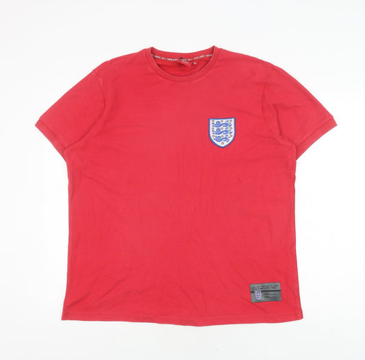 England Red Cotton T-Shirt XL for Men, Sports Style