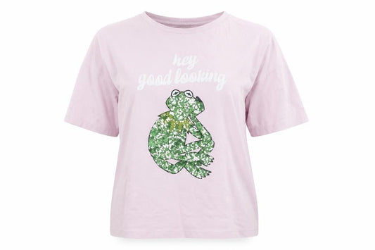 Womens UK Size 16 Disney Pink Cotton T-Shirt