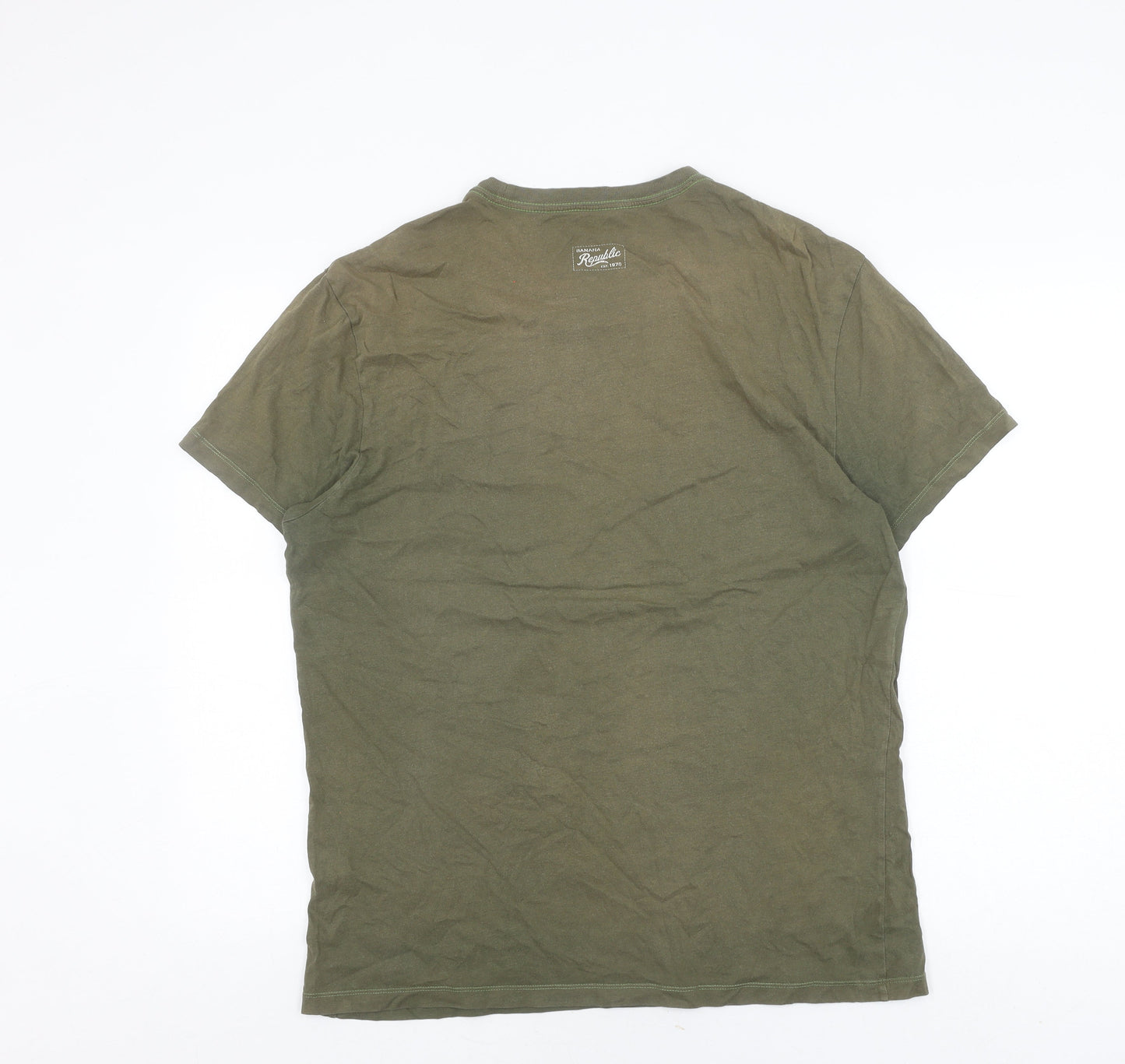 Banana Republic Men's Green Graphic T-Shirt Size L