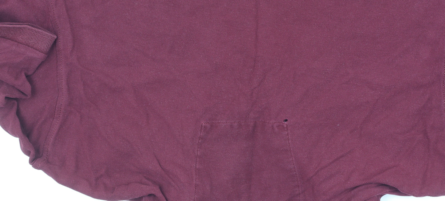 Marks and Spencer Men's Red Polo Shirt L