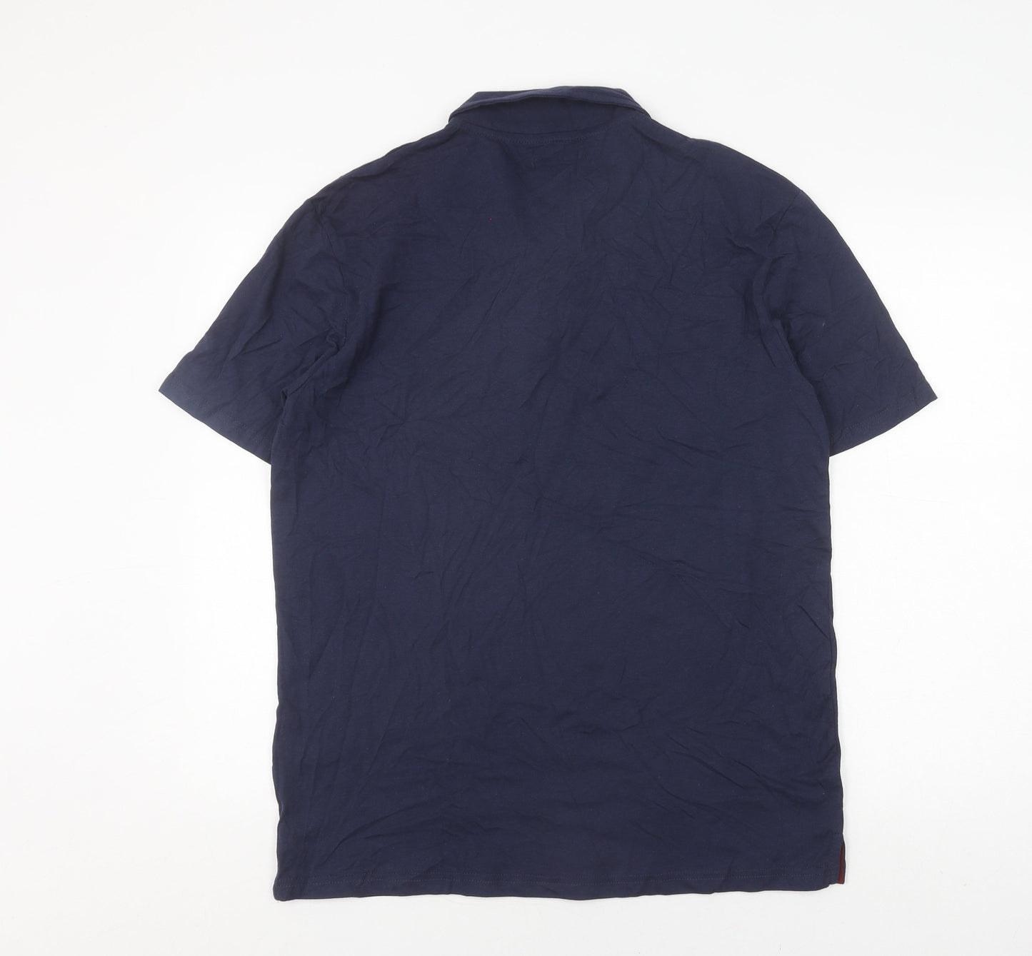 Atlas For Men Blue Polo Shirt Men L Casual Cotton