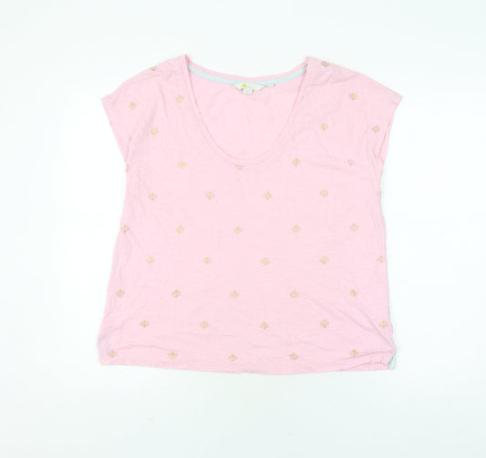 Boden Women's Pink Embroidered T-Shirt, M