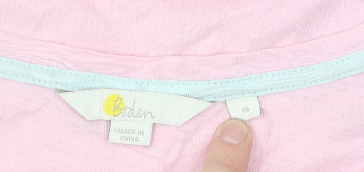 Boden Women's Pink Embroidered T-Shirt, M