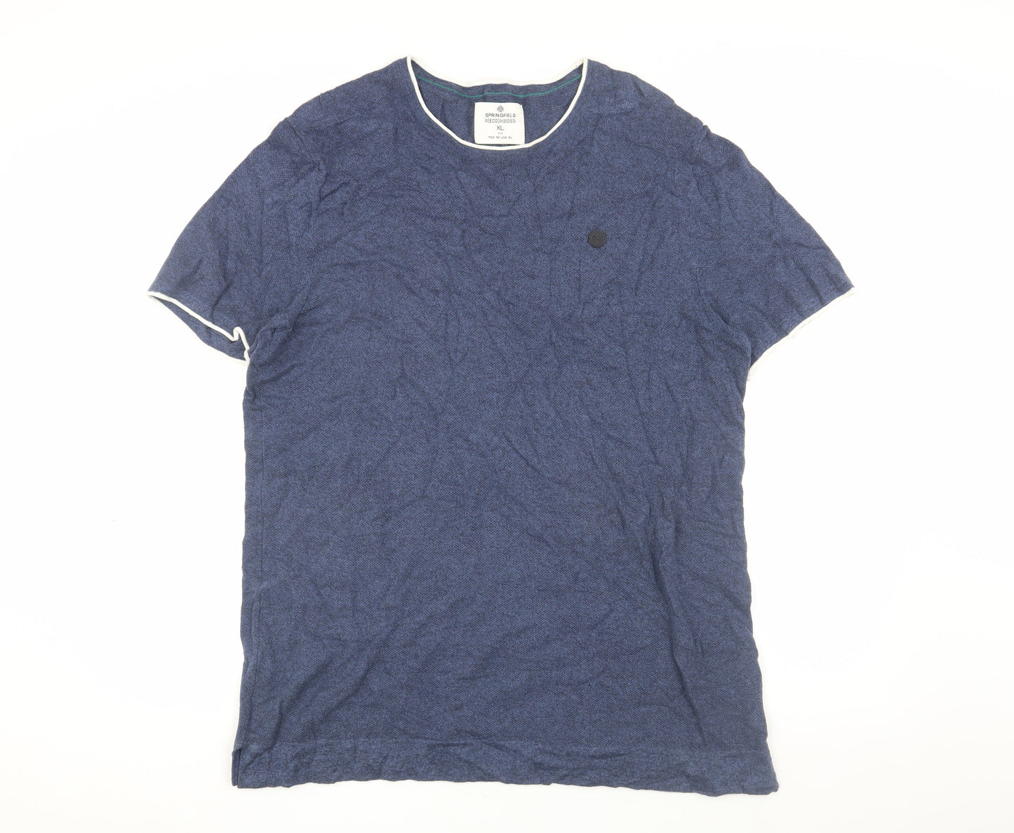 Springfield Men's Blue XL Cotton Crew Neck T-Shirt