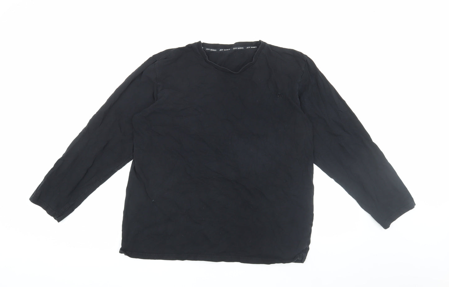 Jeff Banks Men's Black Long Sleeve T-Shirt - Size L