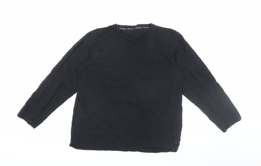 Jeff Banks Men's Black Long Sleeve T-Shirt - Size L