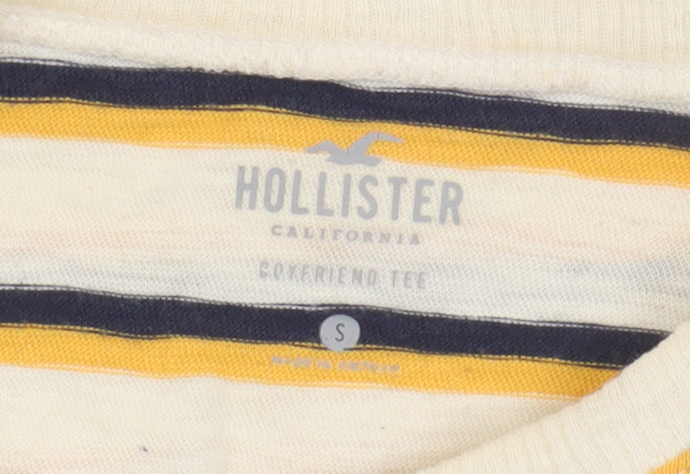Hollister Women's Striped T-Shirt, Multicoloured, S