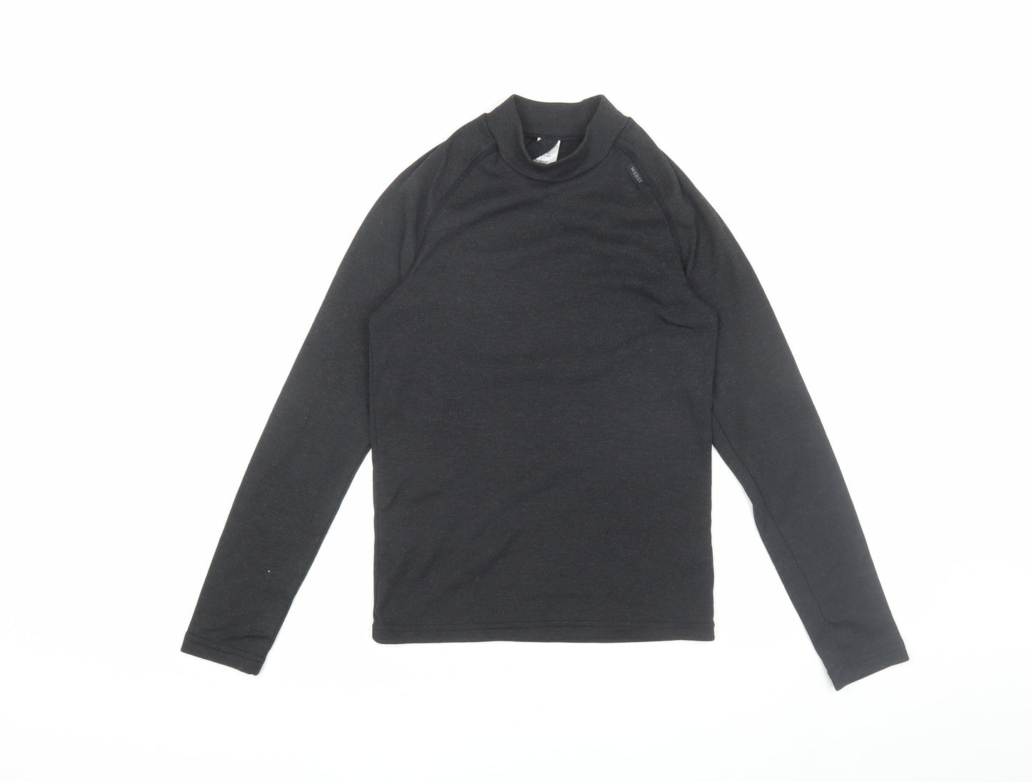 Decathlon Teens Black Mock Neck T-Shirt, Size 14