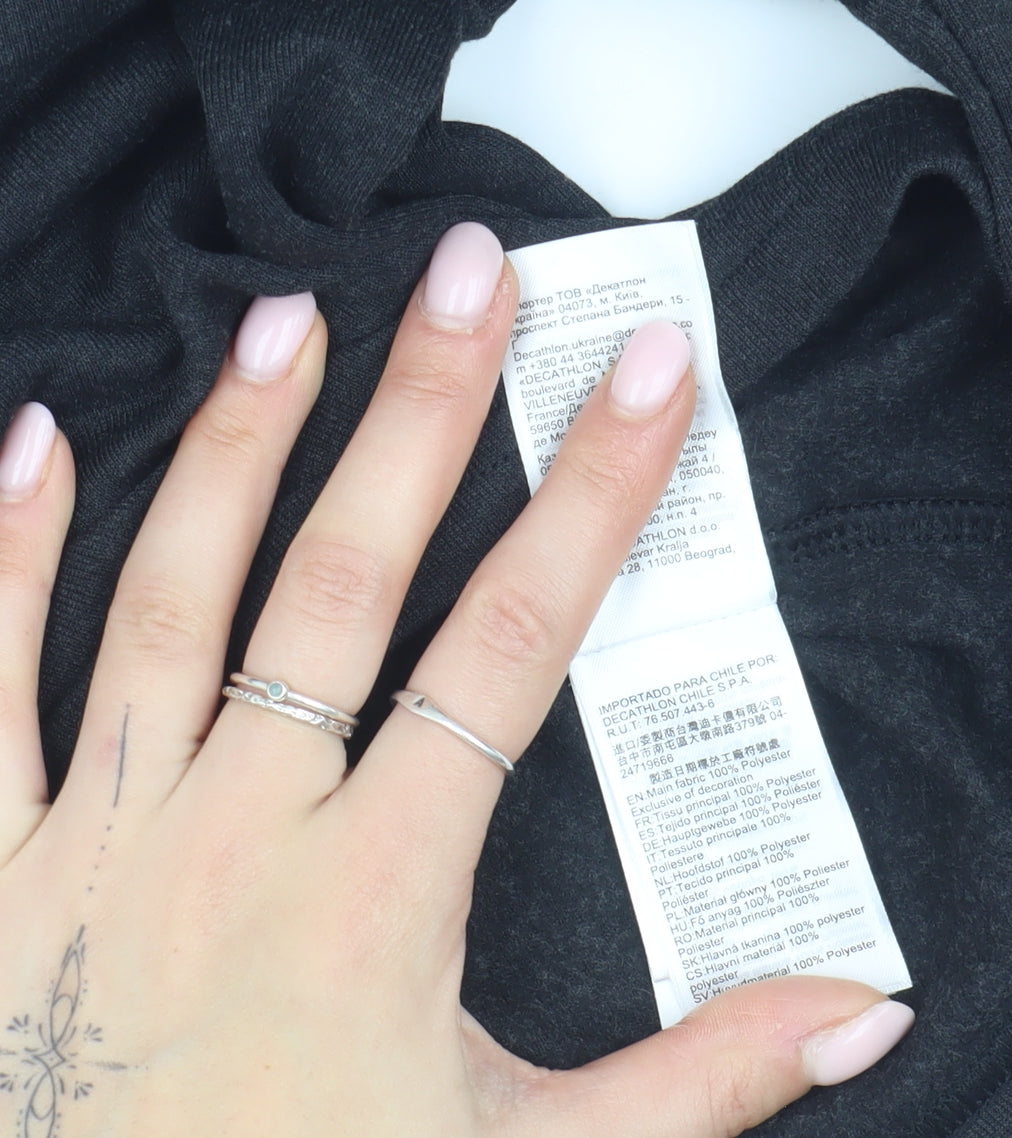 Decathlon Teens Black Mock Neck T-Shirt, Size 14