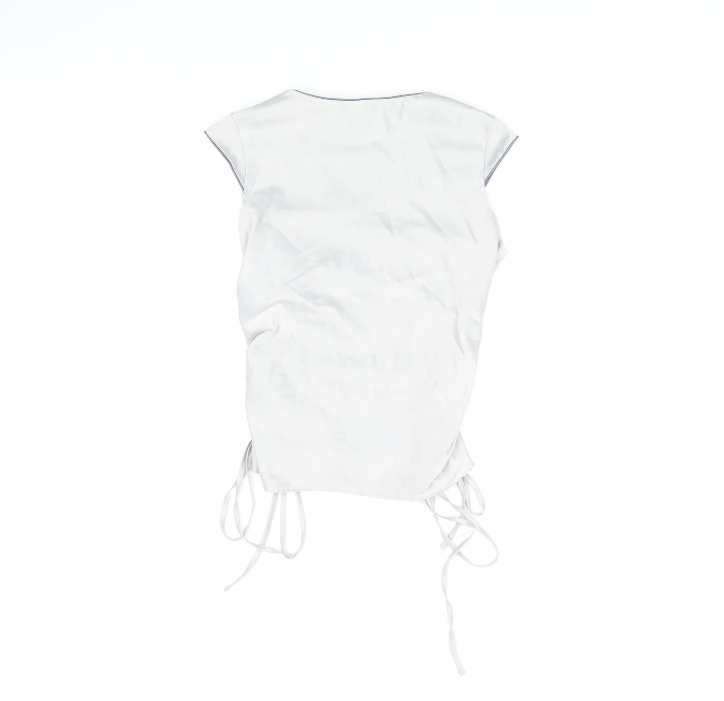 River Island Women's White Wrap Blouse - Size 12, Sleeveless
