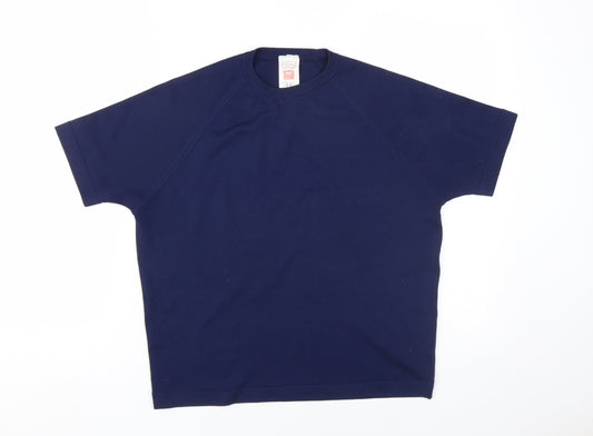 St Michael Blue Women's T-Shirt Size 16 Raglan Vintage